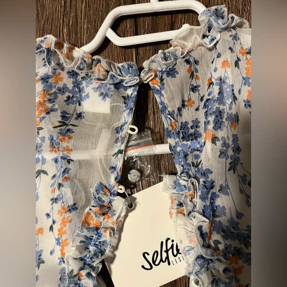 Floral dress with frills, never worn, size L - Picture 4 of 5